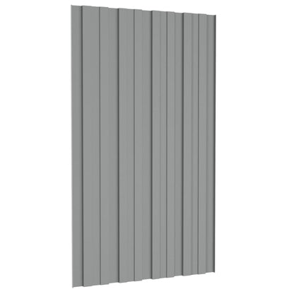 Painéis de telhado 12 pcs 80x45 cm aço galvanizado cinzento