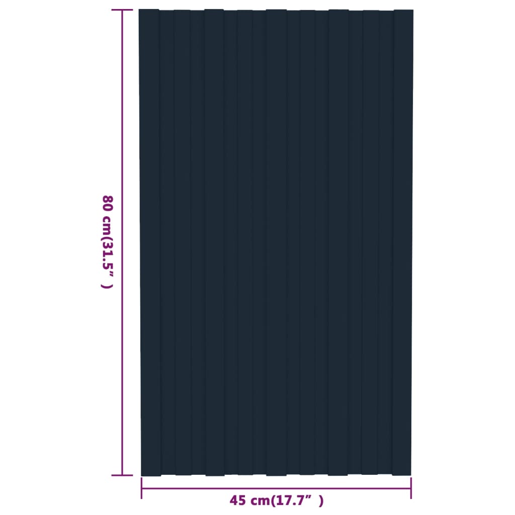 Painéis de telhado 12 pcs 80x45 cm aço galvanizado antracite