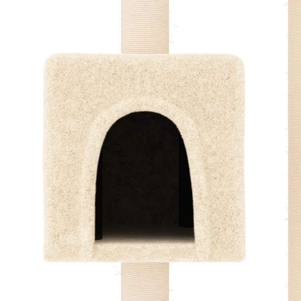 Árvore Arranhador para Gatos com Postes em Sisal de 104 cm - Creme