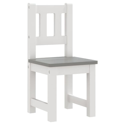 Conjunto Infantil de Mesa e 2 Cadeiras - Branco/Cinzento - Design Nórdico