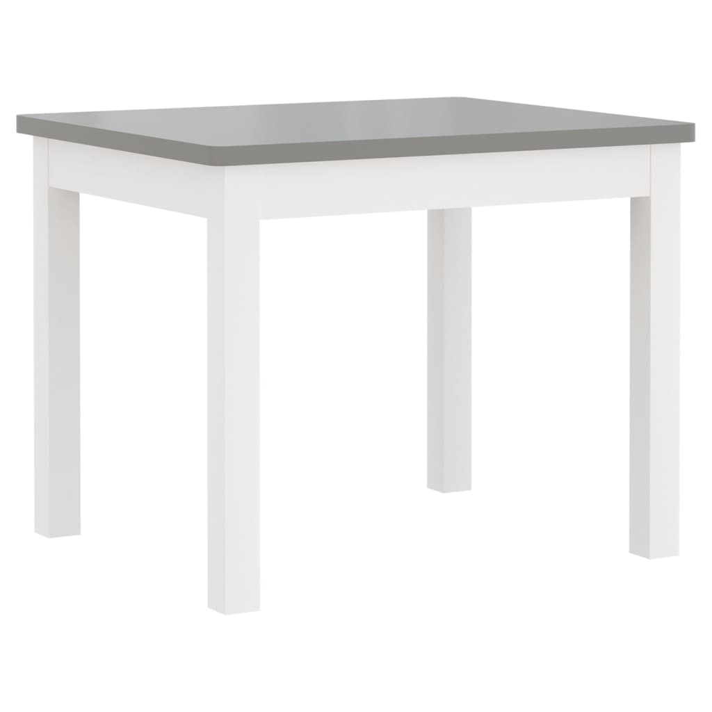 Conjunto Infantil de Mesa e 2 Cadeiras - Branco/Cinzento - Design Nórdico