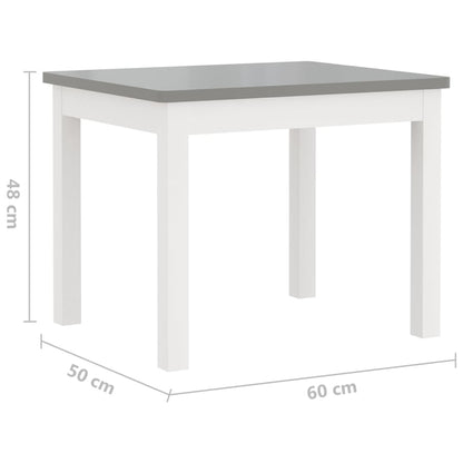 Conjunto Infantil de Mesa e 2 Cadeiras - Branco/Cinzento - Design Nórdico