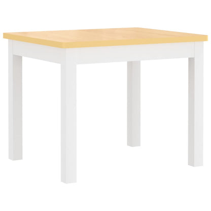 Conjunto Infantil de Mesa e 2 Cadeiras - Branco/Castanho - Design Nórdico