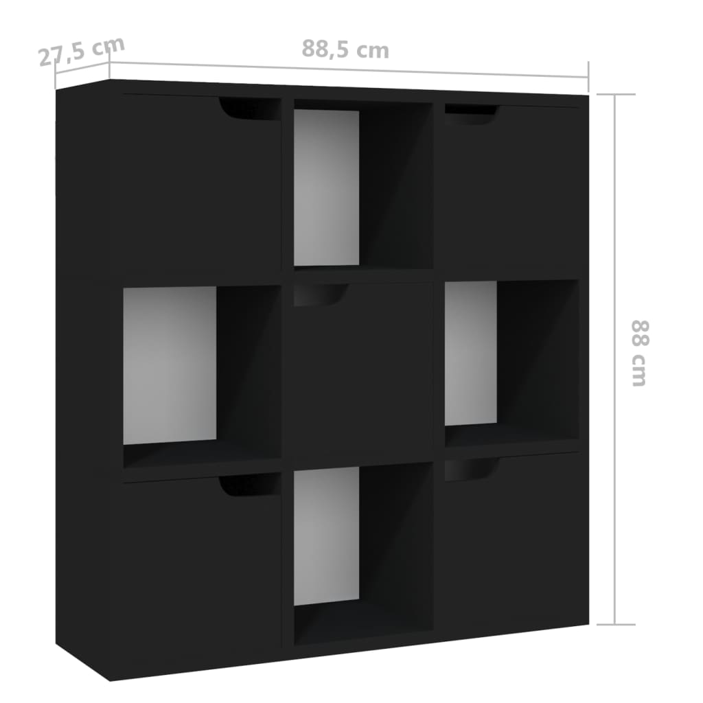 Estante 88,5x27,5x88 cm contraplacado preto