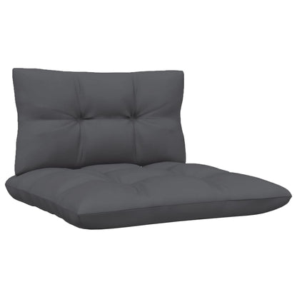 3 pcs conj. lounge jardim c/ almofadões pinho maciço cinzento