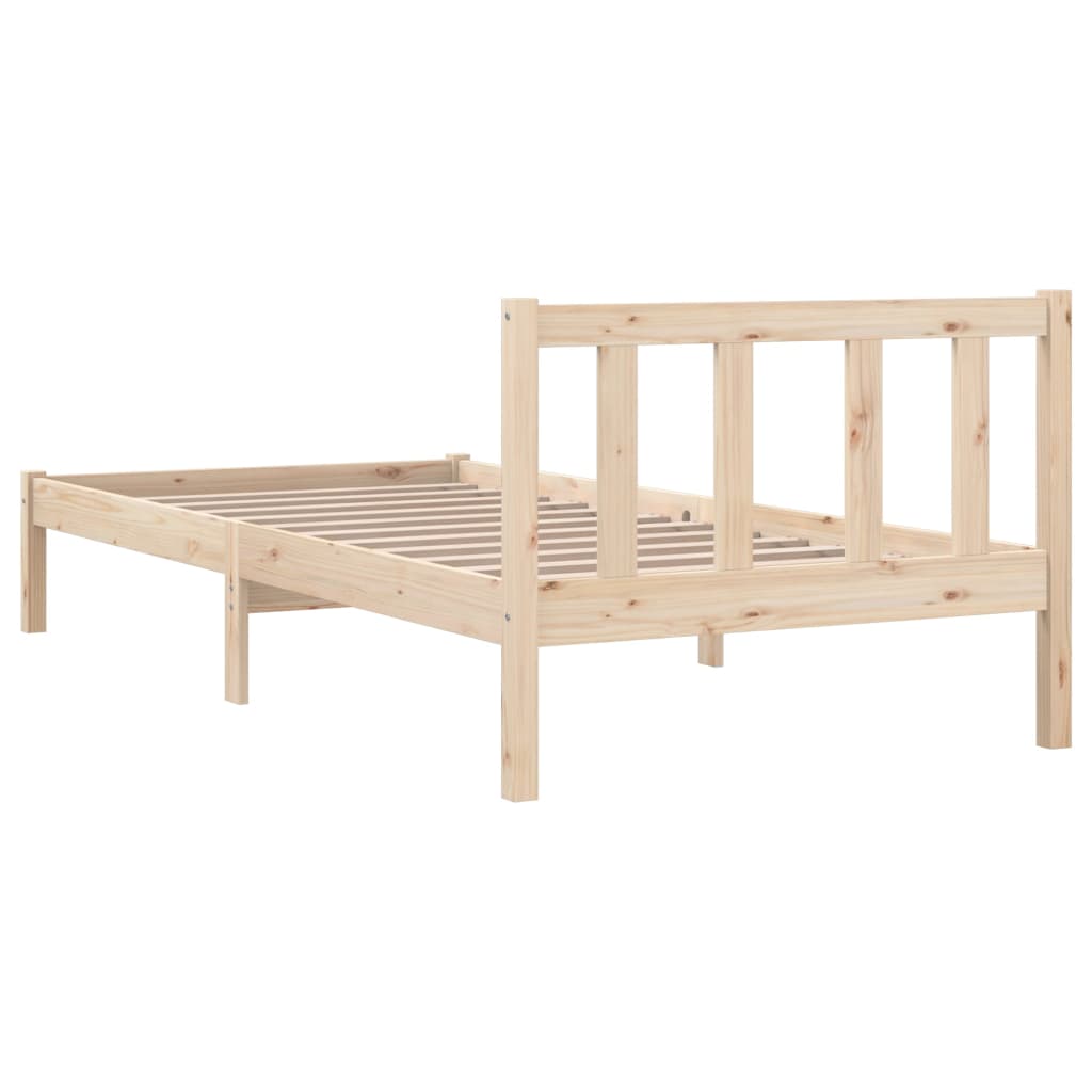 Estrutura de cama pequena solteiro 75x190 cm pinho maciço