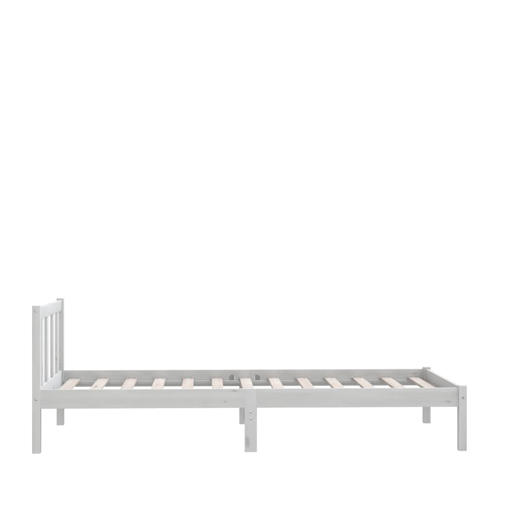 Estrutura de cama solteiro 90x190 cm pinho maciço branco