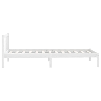 Estrutura de cama solteiro 90x190 cm pinho maciço branco