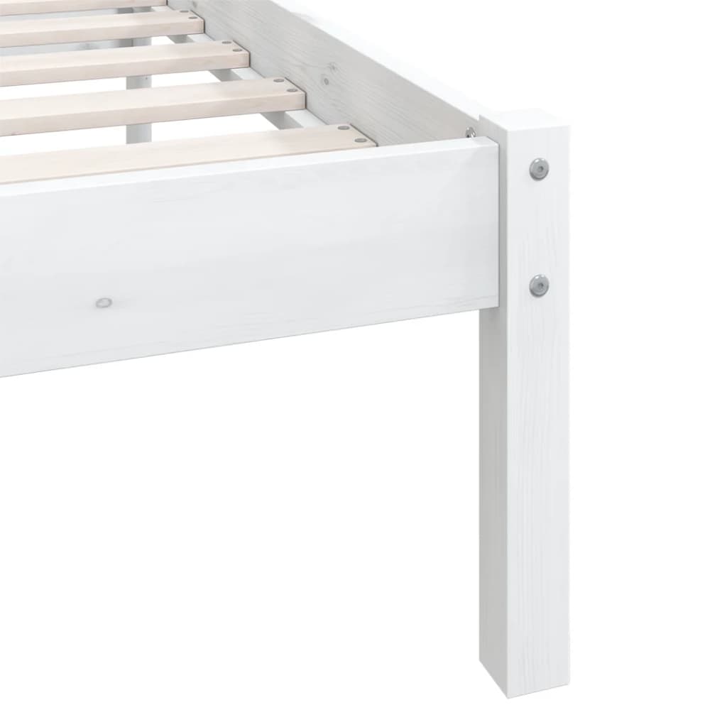 Estrutura de cama solteiro 90x190 cm pinho maciço branco