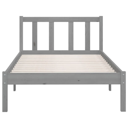 Estrutura de cama solteiro 90x190 cm pinho maciço cinza