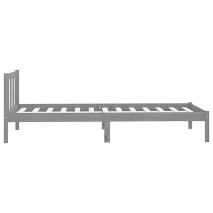 Estrutura de cama solteiro 90x190 cm pinho maciço cinza