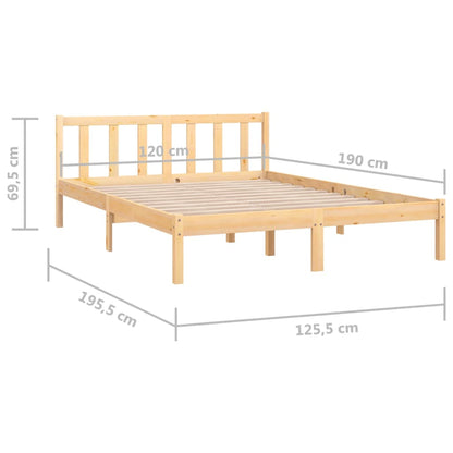 Estrutura de cama pequena casal 120x190 cm pinho maciço