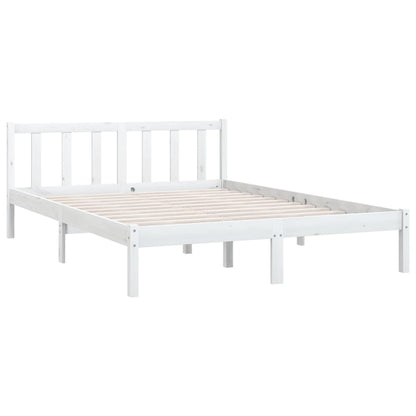 Estrutura de cama pequena casal 120x190 cm pinho maciço branco