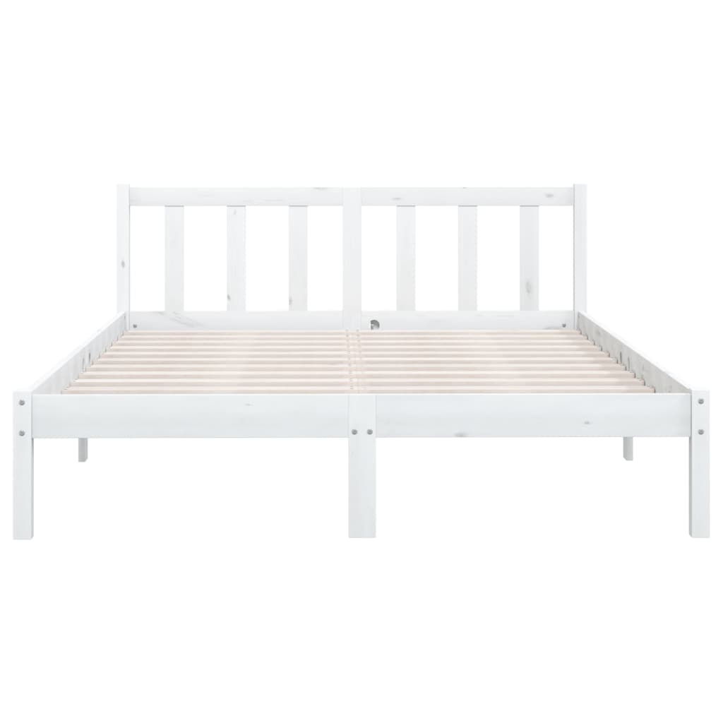 Estrutura de cama pequena casal 120x190 cm pinho maciço branco