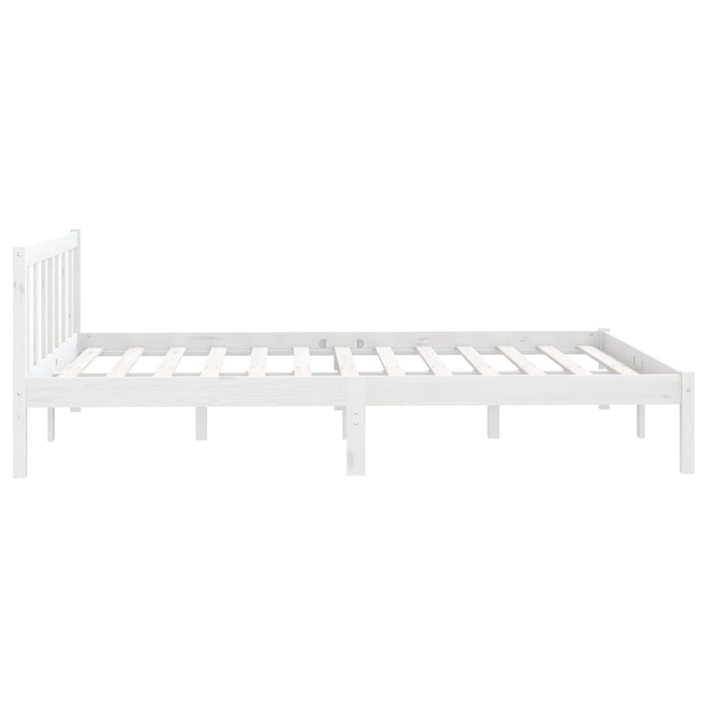 Estrutura de cama pequena casal 120x190 cm pinho maciço branco