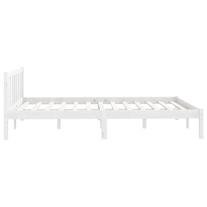 Estrutura de cama pequena casal 120x190 cm pinho maciço branco