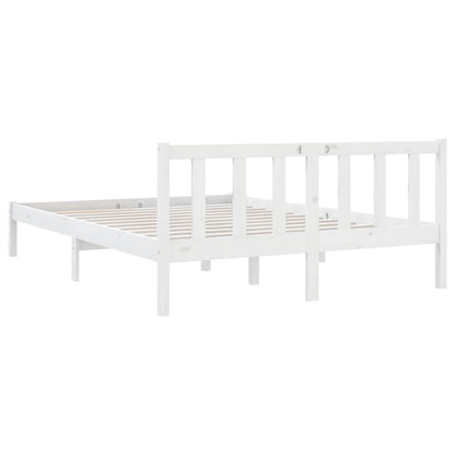 Estrutura de cama pequena casal 120x190 cm pinho maciço branco