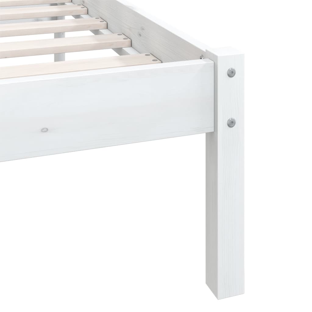 Estrutura de cama pequena casal 120x190 cm pinho maciço branco