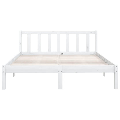 Estrutura de Cama Jane em Madeira de Pinho - 140x190 cm - Branco - Design Natura