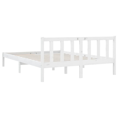 Estrutura de Cama Jane em Madeira de Pinho - 140x190 cm - Branco - Design Natura