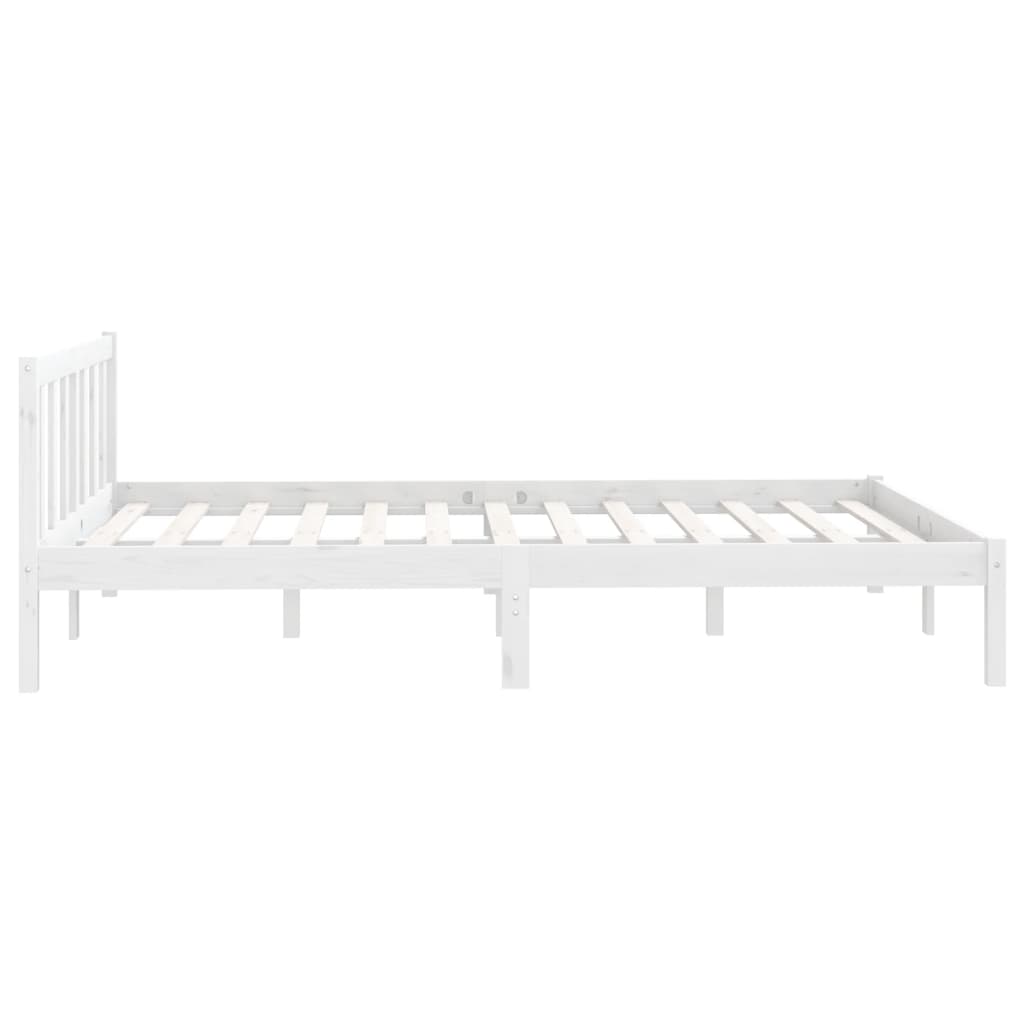 Estrutura de Cama Jane em Madeira de Pinho - 120x200 cm - Branco - Design Natura