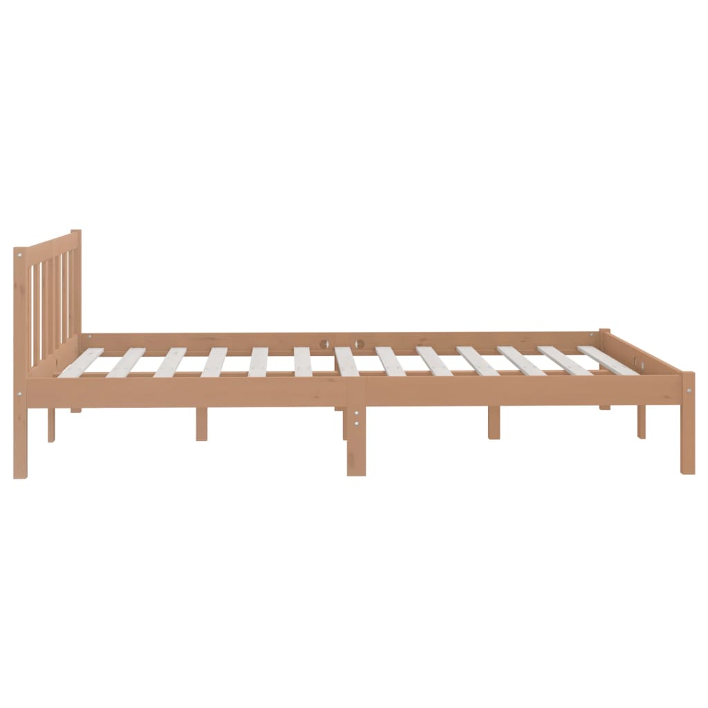 Estrutura de Cama Jane em Madeira de Pinho - 120x200 cm - Castanho Mel - Design Natura