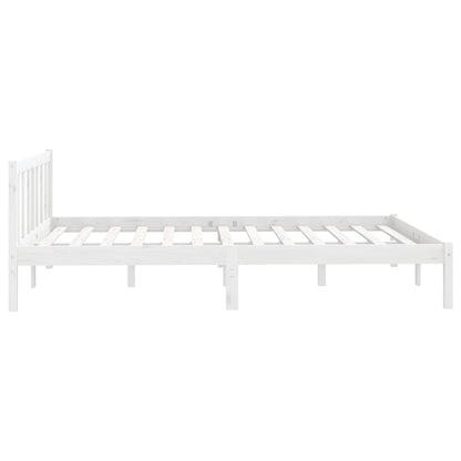 Estrutura de Cama Jane em Madeira de Pinho - 140x200 cm - Branco - Design Natura