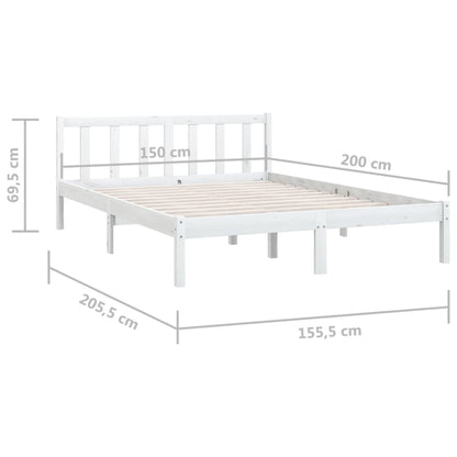 Estrutura de cama king 150x200 cm pinho maciço branco