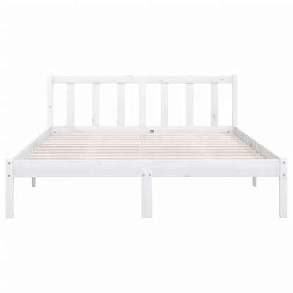 Estrutura de Cama Jane em Madeira de Pinho - 160x200 cm - Branco - Design Natura