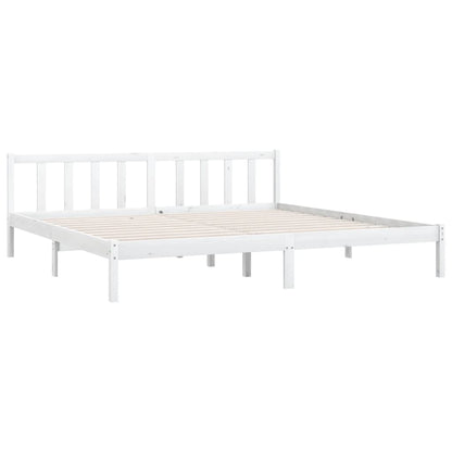 Estrutura de cama super king 180x200 cm pinho maciço branco