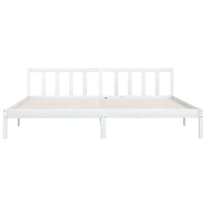 Estrutura de cama super king 180x200 cm pinho maciço branco