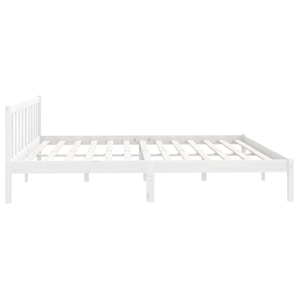 Estrutura de cama super king 180x200 cm pinho maciço branco