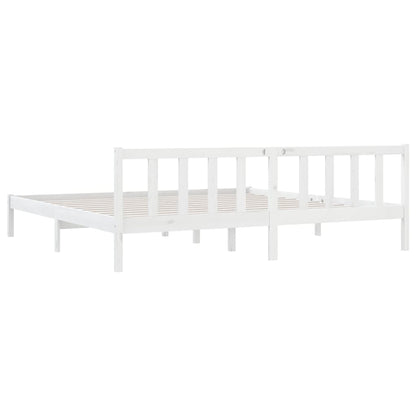 Estrutura de cama super king 180x200 cm pinho maciço branco