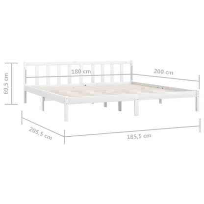 Estrutura de cama super king 180x200 cm pinho maciço branco