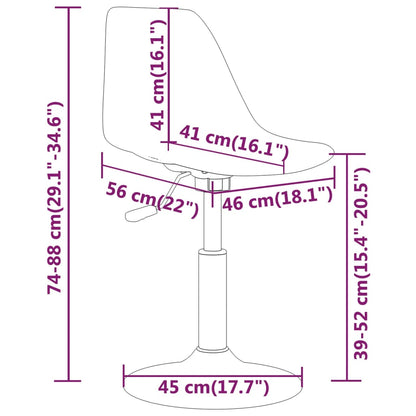 Cadeiras de jantar giratórias 4 pcs PP turquesa