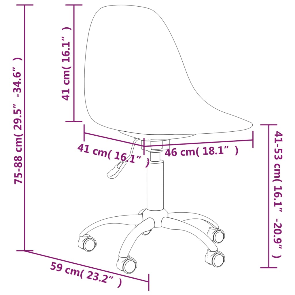 Cadeiras de jantar giratórias 2 pcs PP cinzento-claro