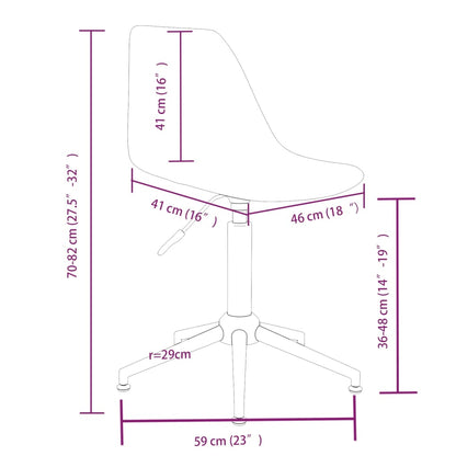 Cadeiras de jantar giratórias 2 pcs PP cinzento-claro