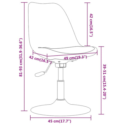 Cadeiras de jantar giratórias 4 pcs tecido cinzento-claro