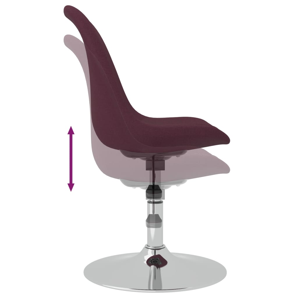 Cadeiras de jantar giratórias 4 pcs tecido roxo