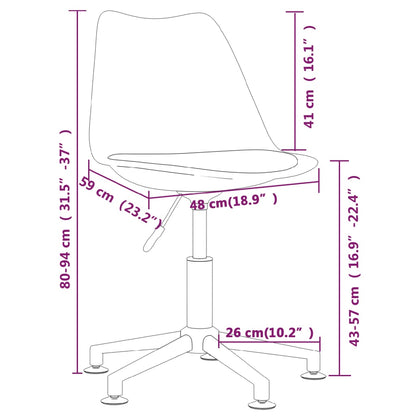 Cadeiras de jantar giratórias 2 pcs tecido cinzento-claro