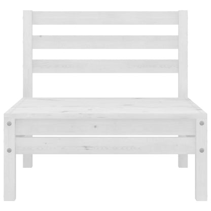 4 pcs conjunto lounge de jardim pinho maciço branco