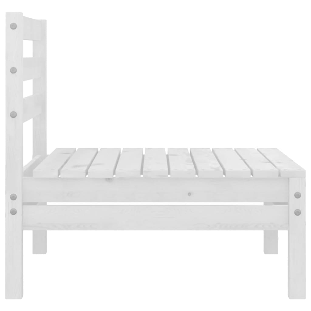 4 pcs conjunto lounge de jardim pinho maciço branco