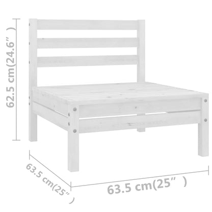 4 pcs conjunto lounge de jardim pinho maciço branco