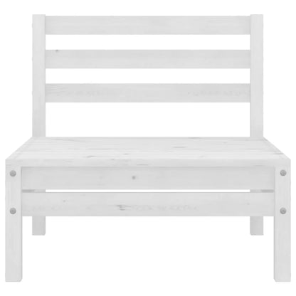 8 pcs conjunto lounge de jardim pinho maciço branco