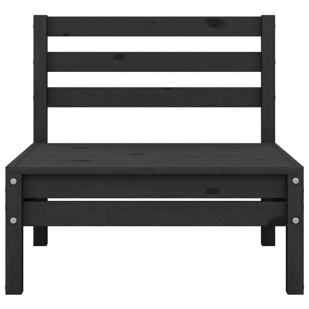 8 pcs conjunto lounge de jardim pinho maciço preto