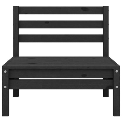 4 pcs conjunto lounge de jardim pinho maciço preto