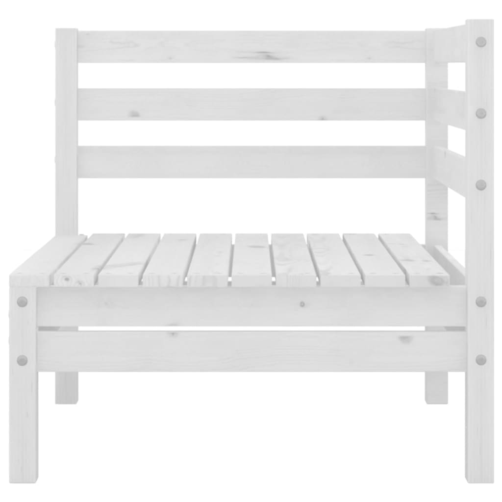 4 pcs conjunto lounge de jardim pinho maciço branco