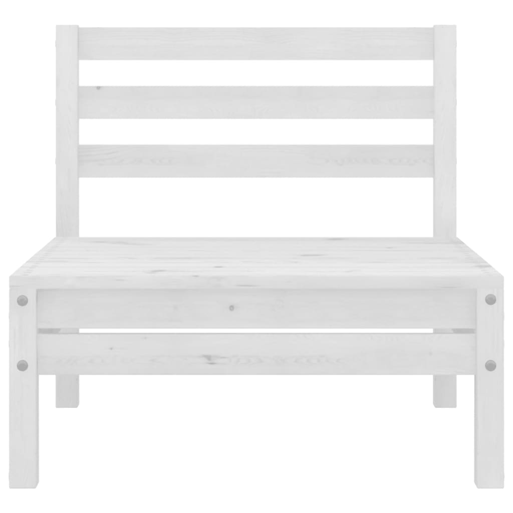 9 pcs conjunto lounge de jardim pinho maciço branco