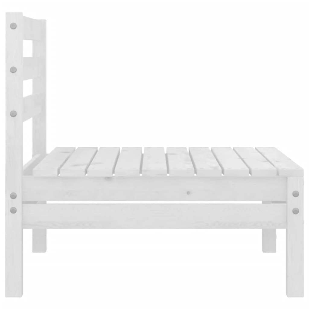 6 pcs conjunto lounge de jardim pinho maciço branco