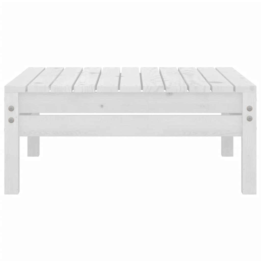 7 pcs conjunto lounge de jardim pinho maciço branco